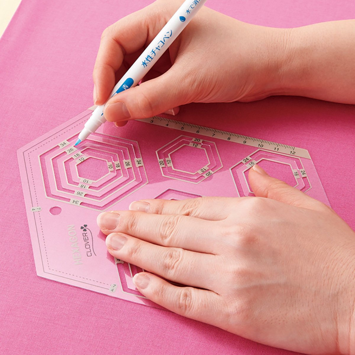 クロバー　ピーステンプレート　＜六角形＞　５７－９９５