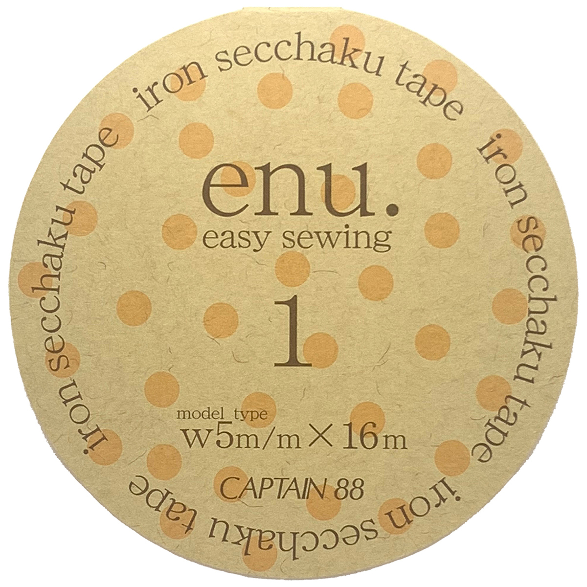 キャプテン　ｅｎｕ．１はくり紙付アイロン両面接着テープ　巾５ｍｍ×１６ｍ巻　ＣＰ１４３