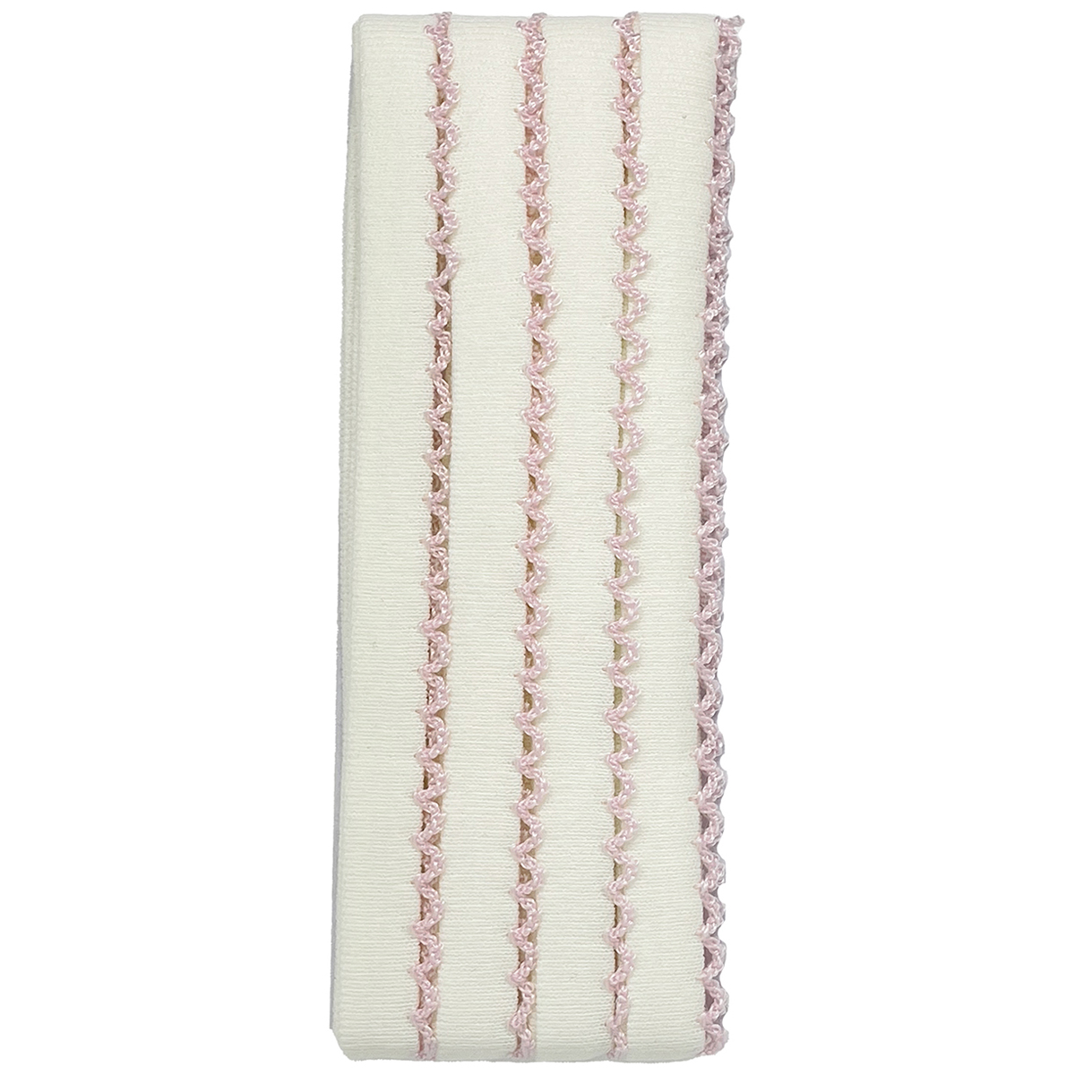 キャプテン　バイアステープ　　ｐｉｃｏｔ（ピコ）ふちどりニットテープ　ＣＰ１９５　４（オフホワイト×ピンク）