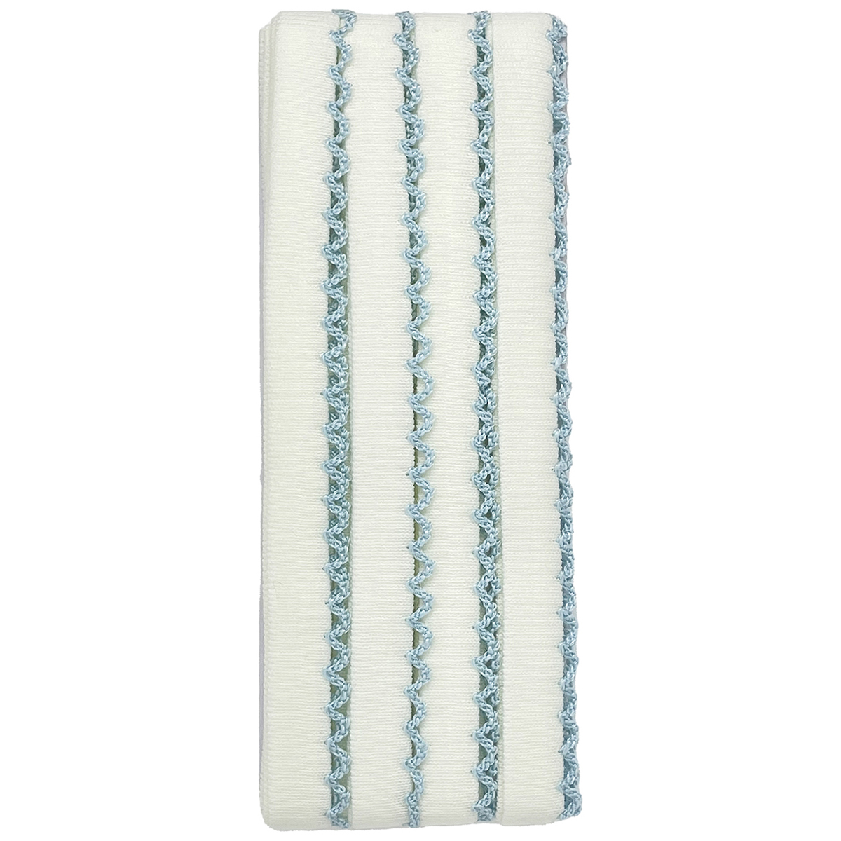 キャプテン　バイアステープ　　ｐｉｃｏｔ（ピコ）ふちどりニットテープ　ＣＰ１９５　７（オフホワイト×水色）