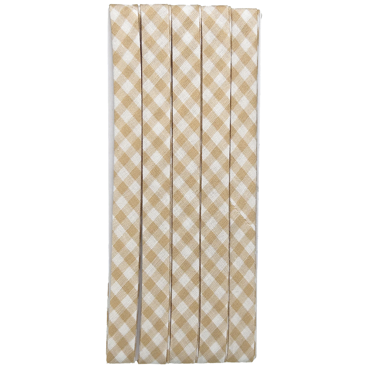 キャプテン　バイアステープ　ギンガム（チェック＆ストライプ）　ＣＰ２３８　１（ベージュ）