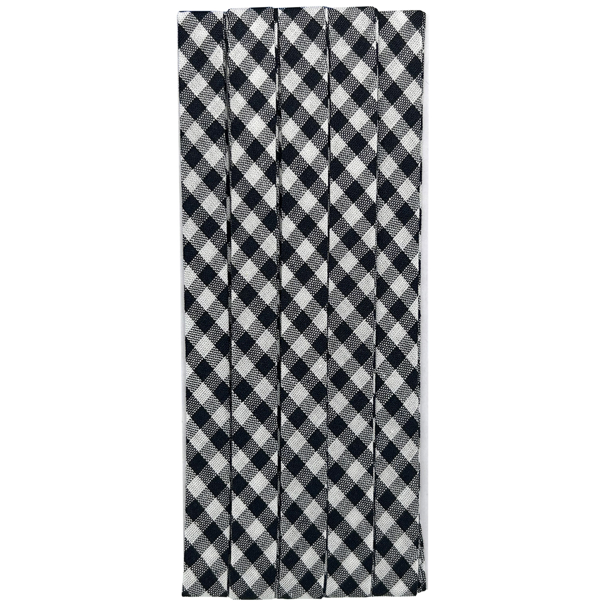 キャプテン　バイアステープ　ギンガム（チェック＆ストライプ）　ＣＰ２３８　９（ブラック）