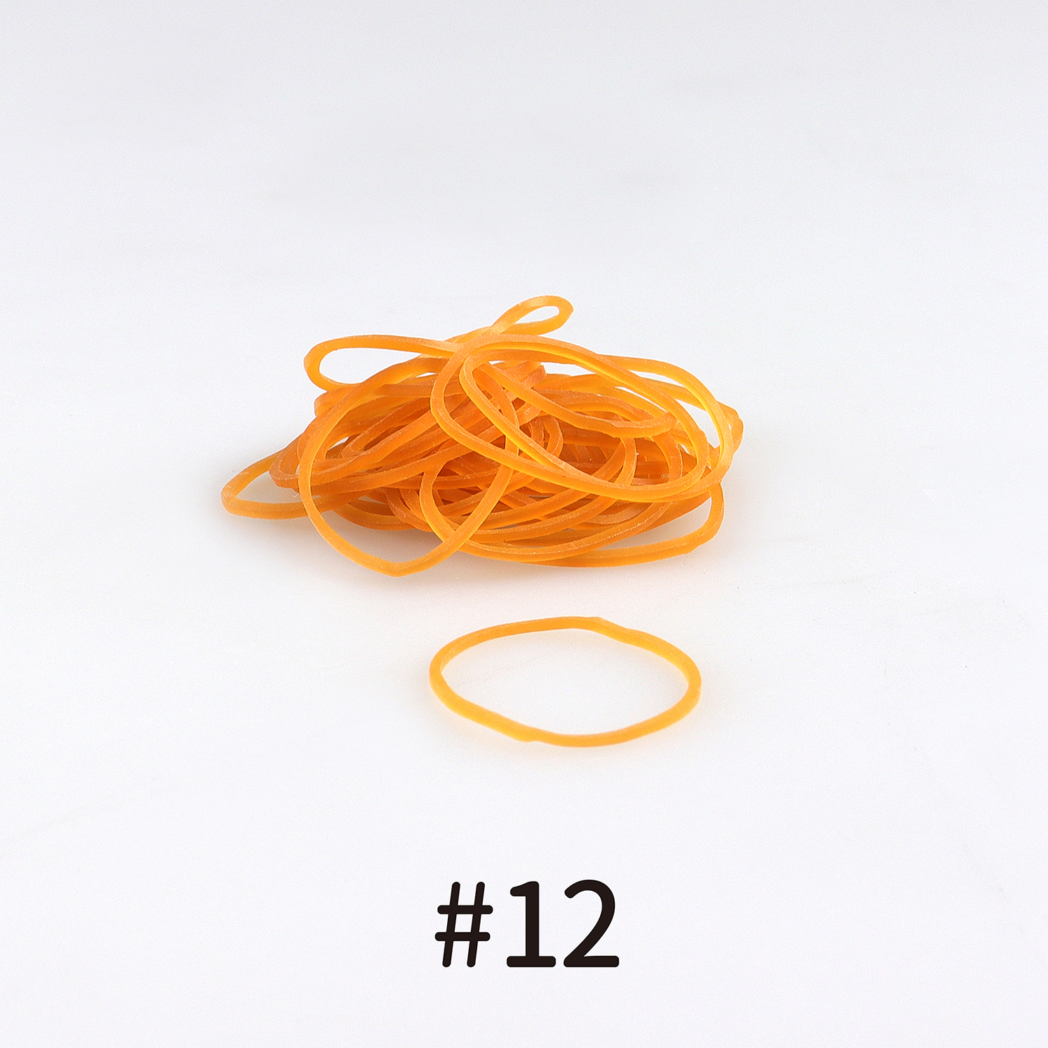 輪ゴム【オーバンド】１００ｇ箱 ＃１２ アメ色 少し小さめサイズの輪ゴム