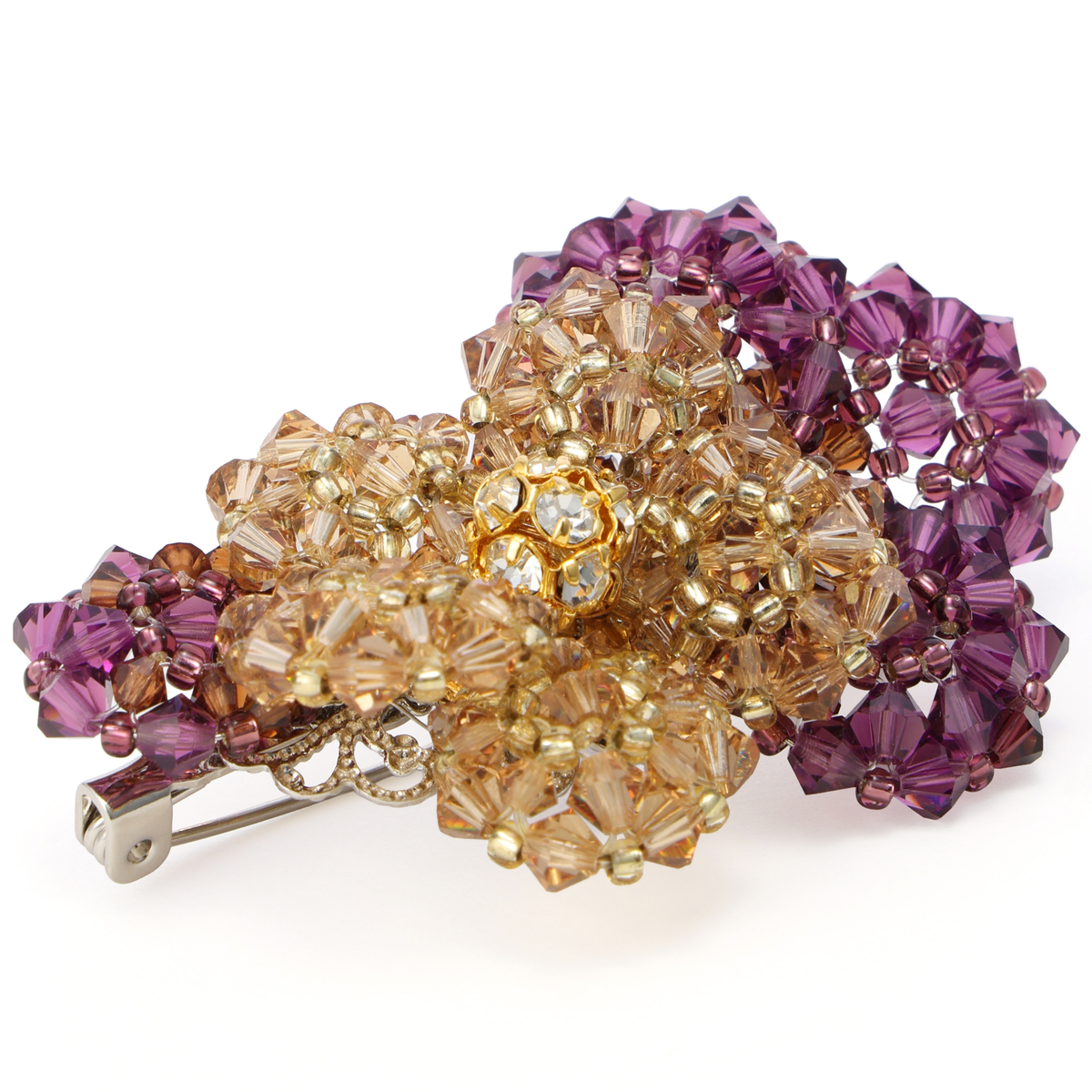 【Like a Charm(ライクアチャーム)】フラワー・ビーズブローチ