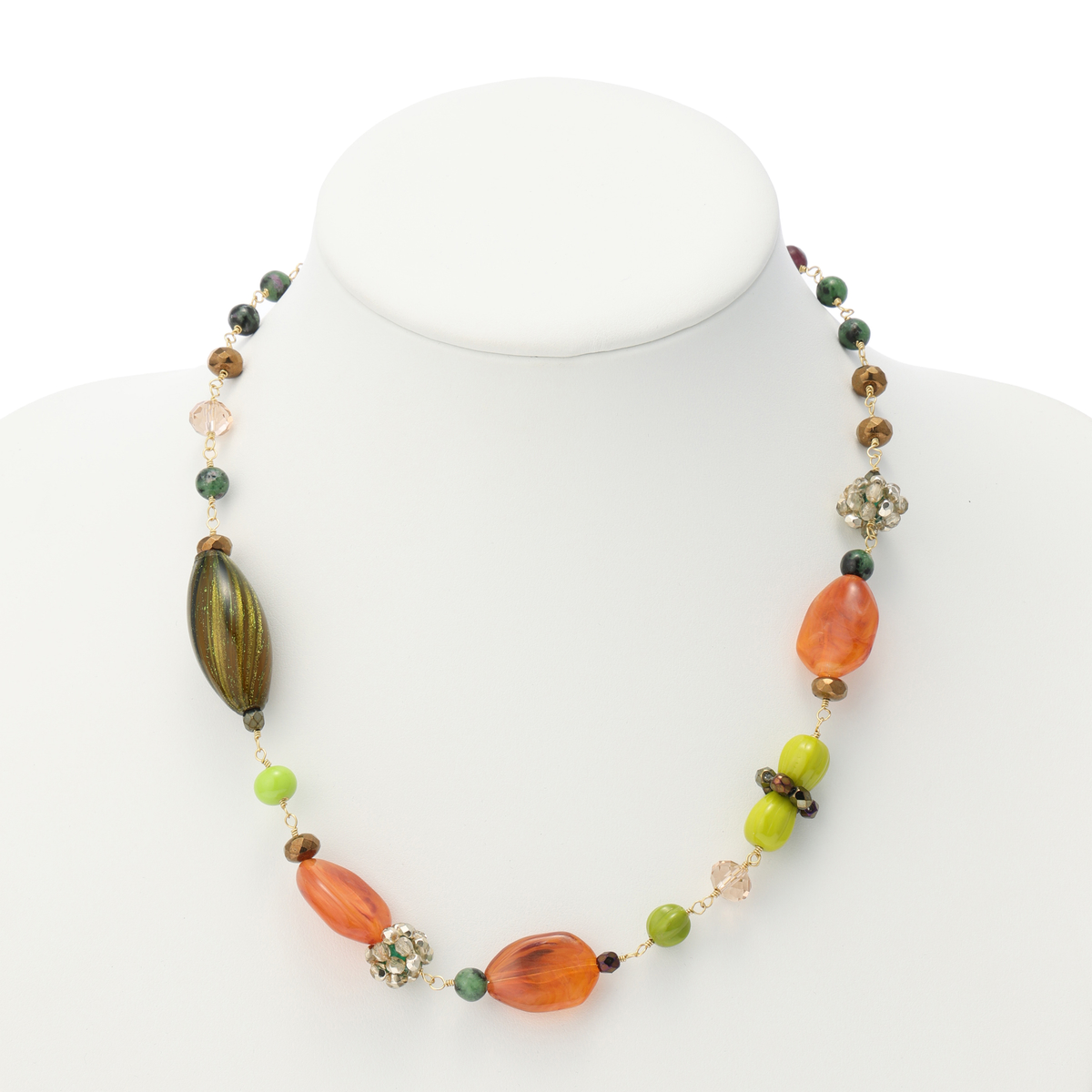 ベネチアン吹きガラスネックレス