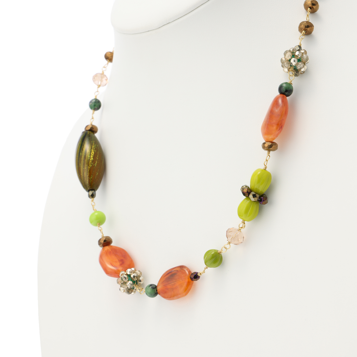 ベネチアン吹きガラスネックレス