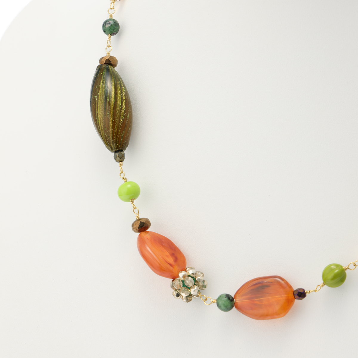 ベネチアン吹きガラスネックレス