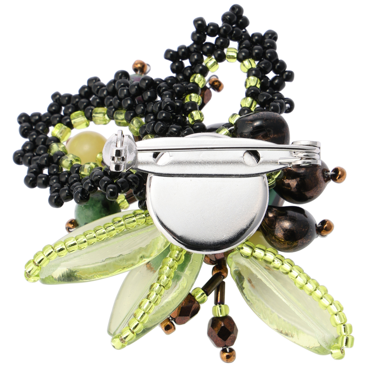 ベネチアンビーズ使いブローチ