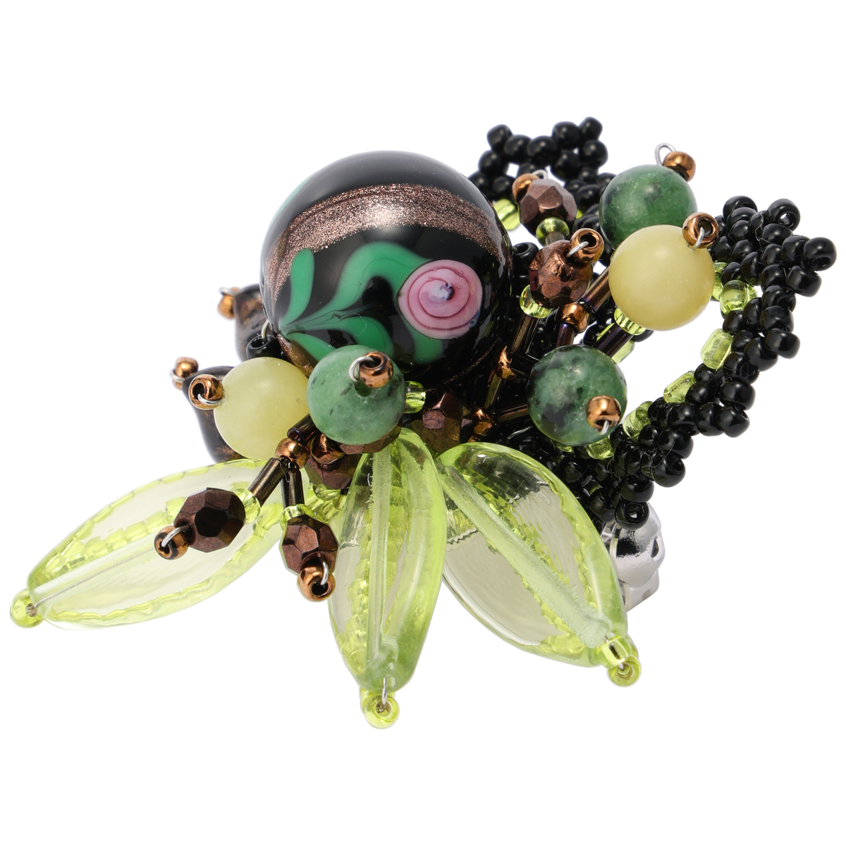 ベネチアンビーズ使いブローチ