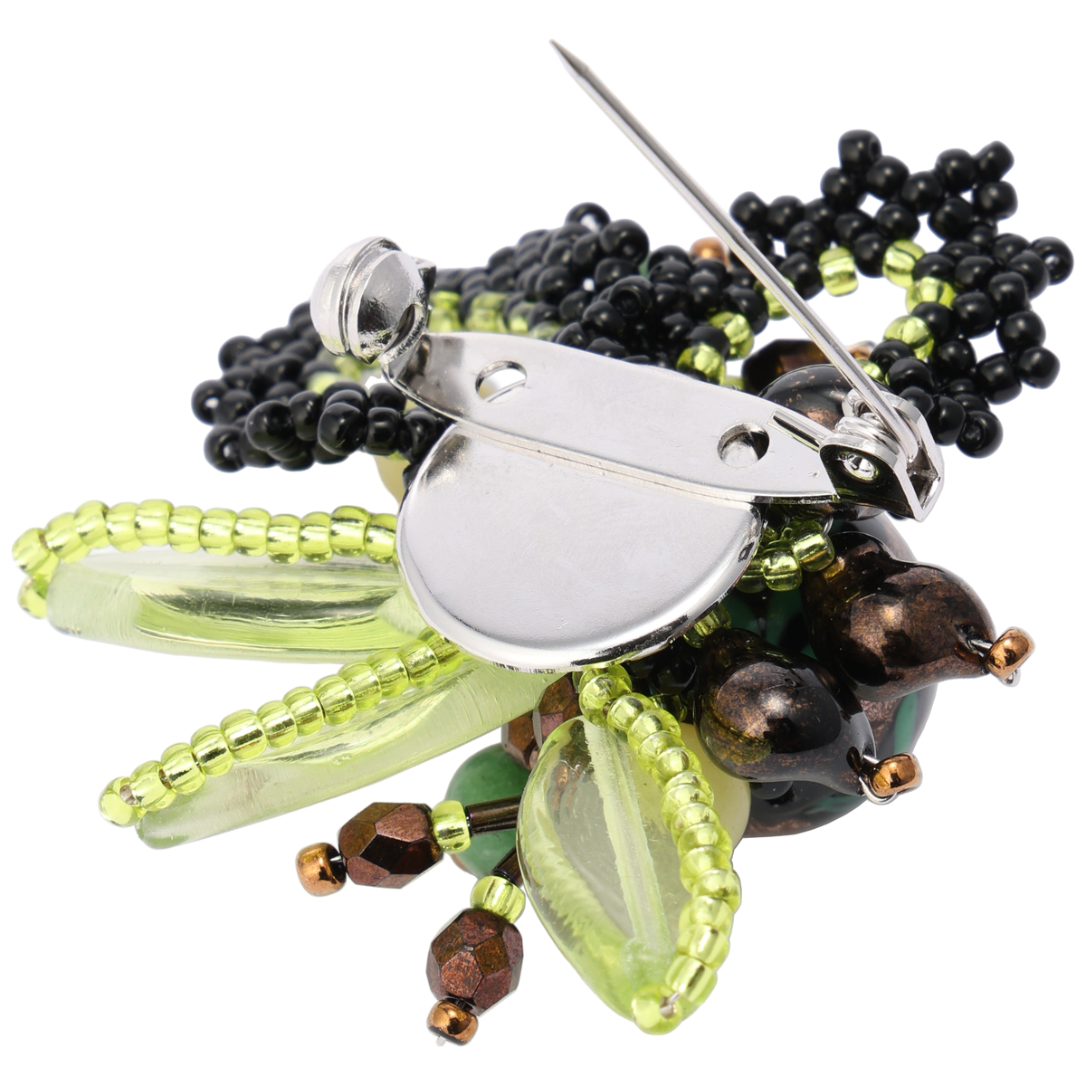 ベネチアンビーズ使いブローチ