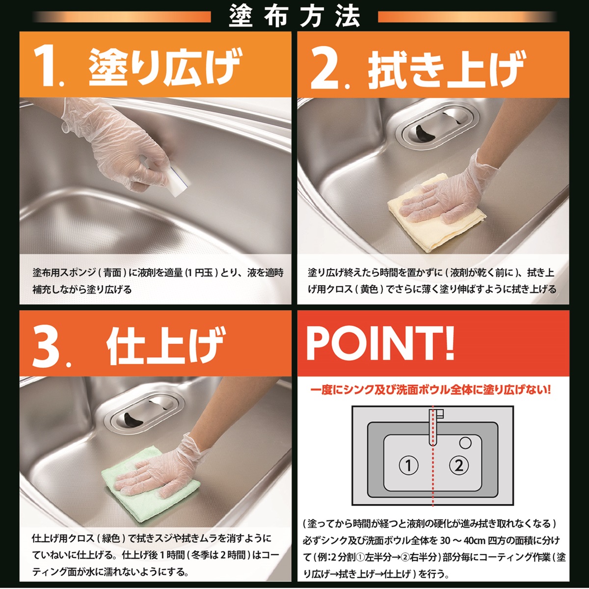 笑激SHOCKシンク洗面台コーティング