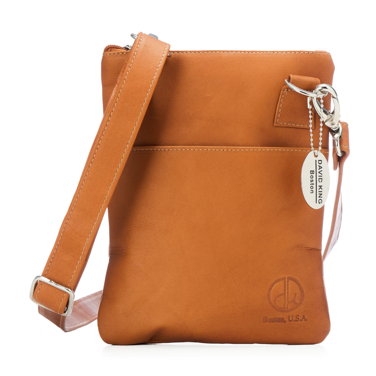 David King  薄マチミニショルダーバック　ブラウン