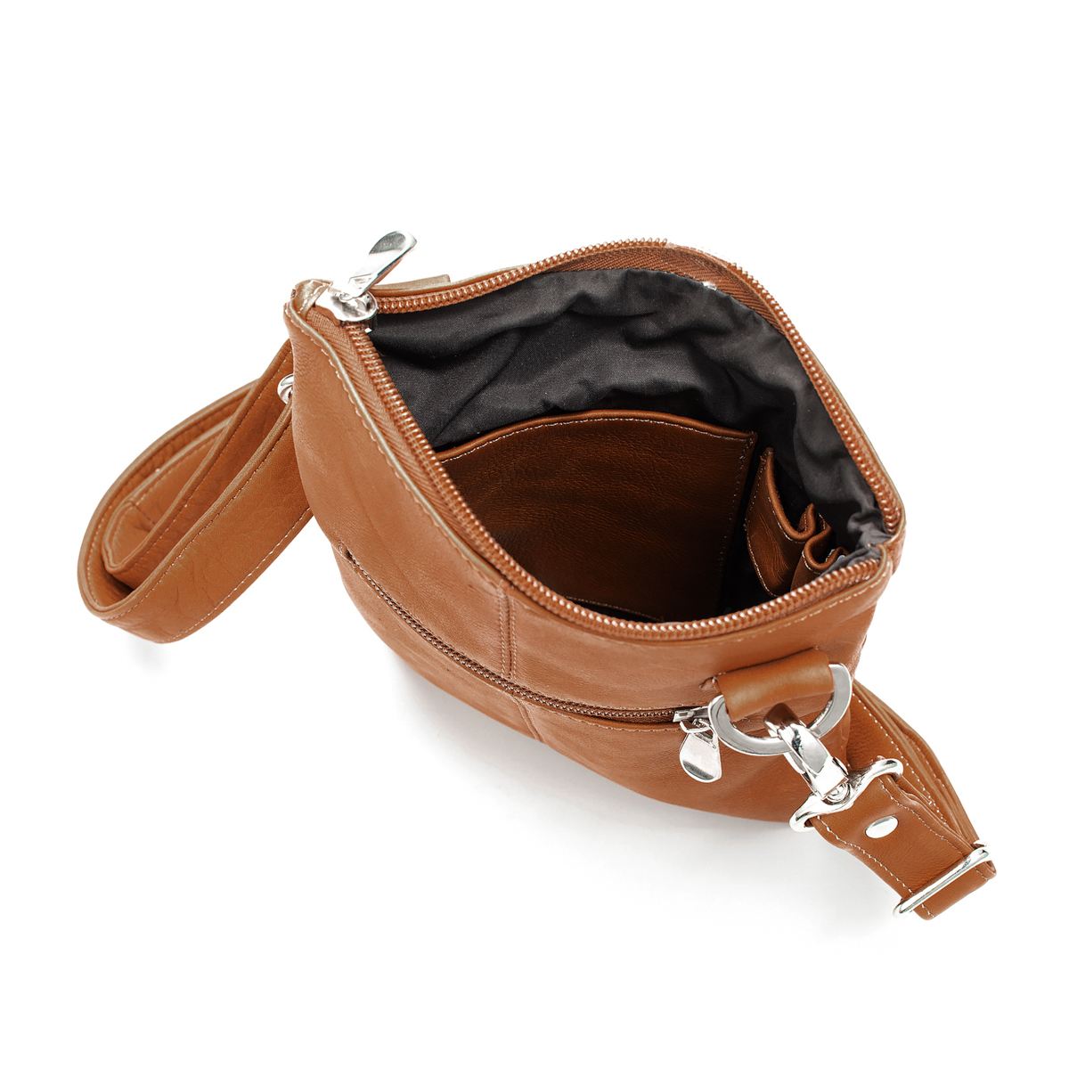 David King  薄マチミニショルダーバック　ブラウン