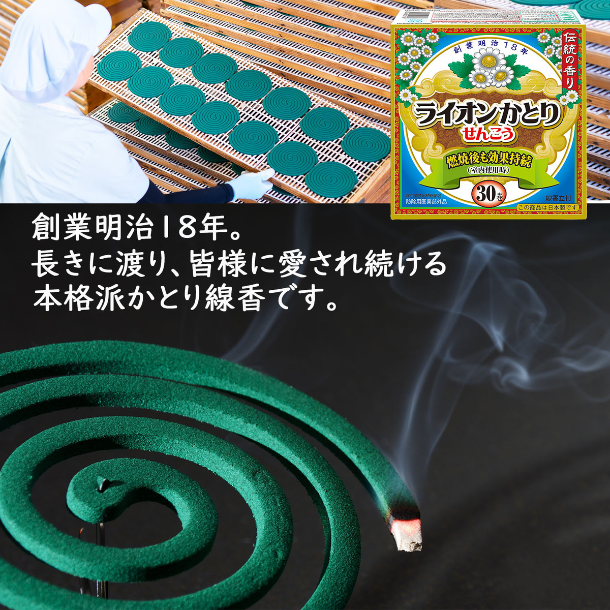 ライオンかとり線香　３０巻(箱)