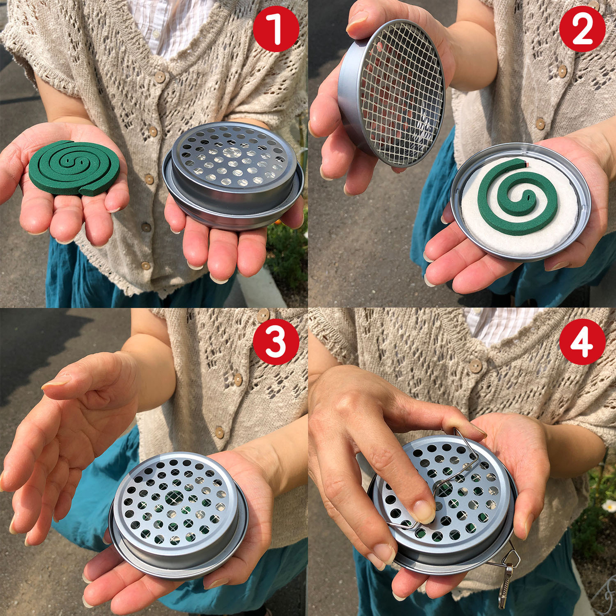 プチかとり厚太　吊り下げ線香皿セット　１０巻