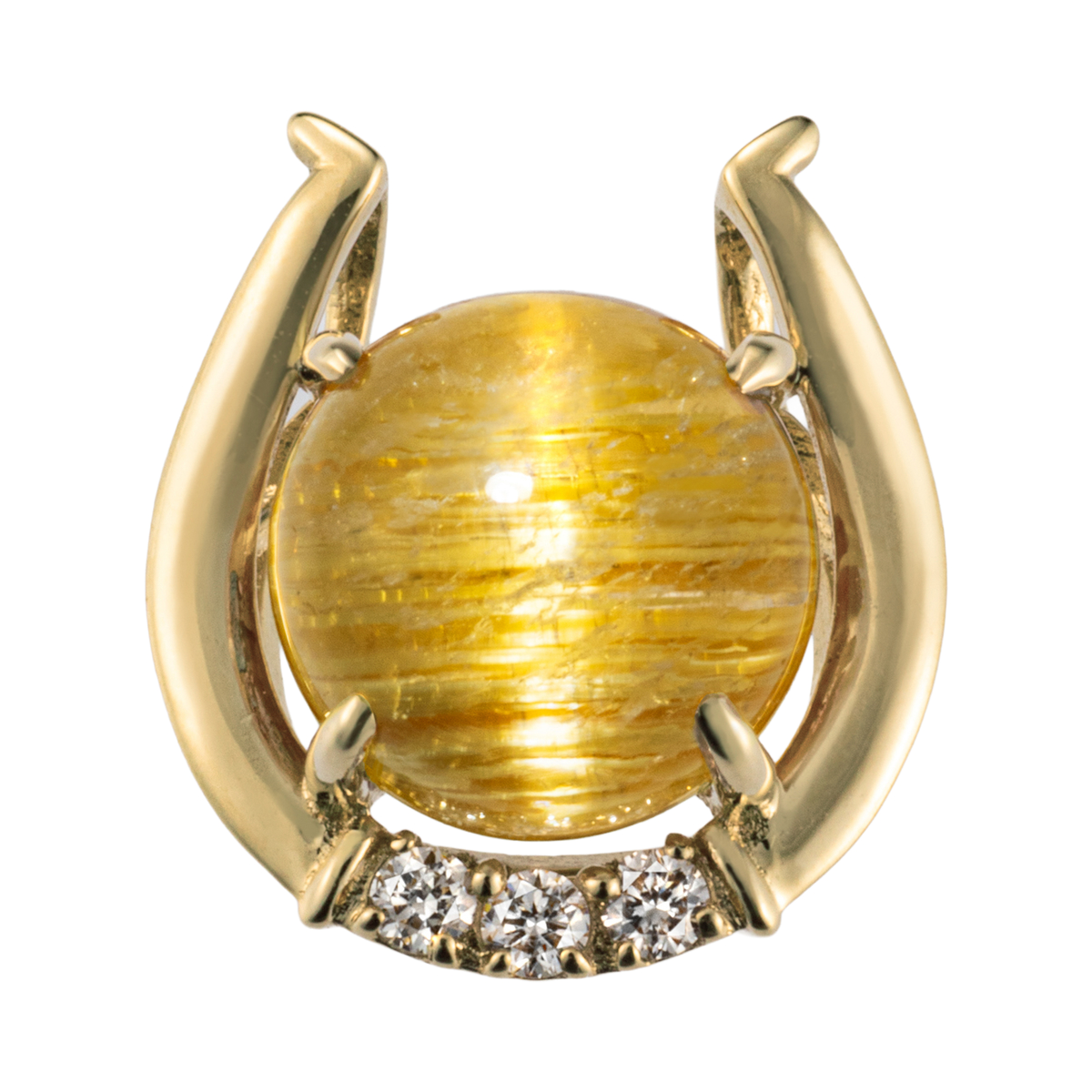 【Sunny＆Bloom】K18ルチルクォーツキャッツアイ ペンダントヘッド2ct