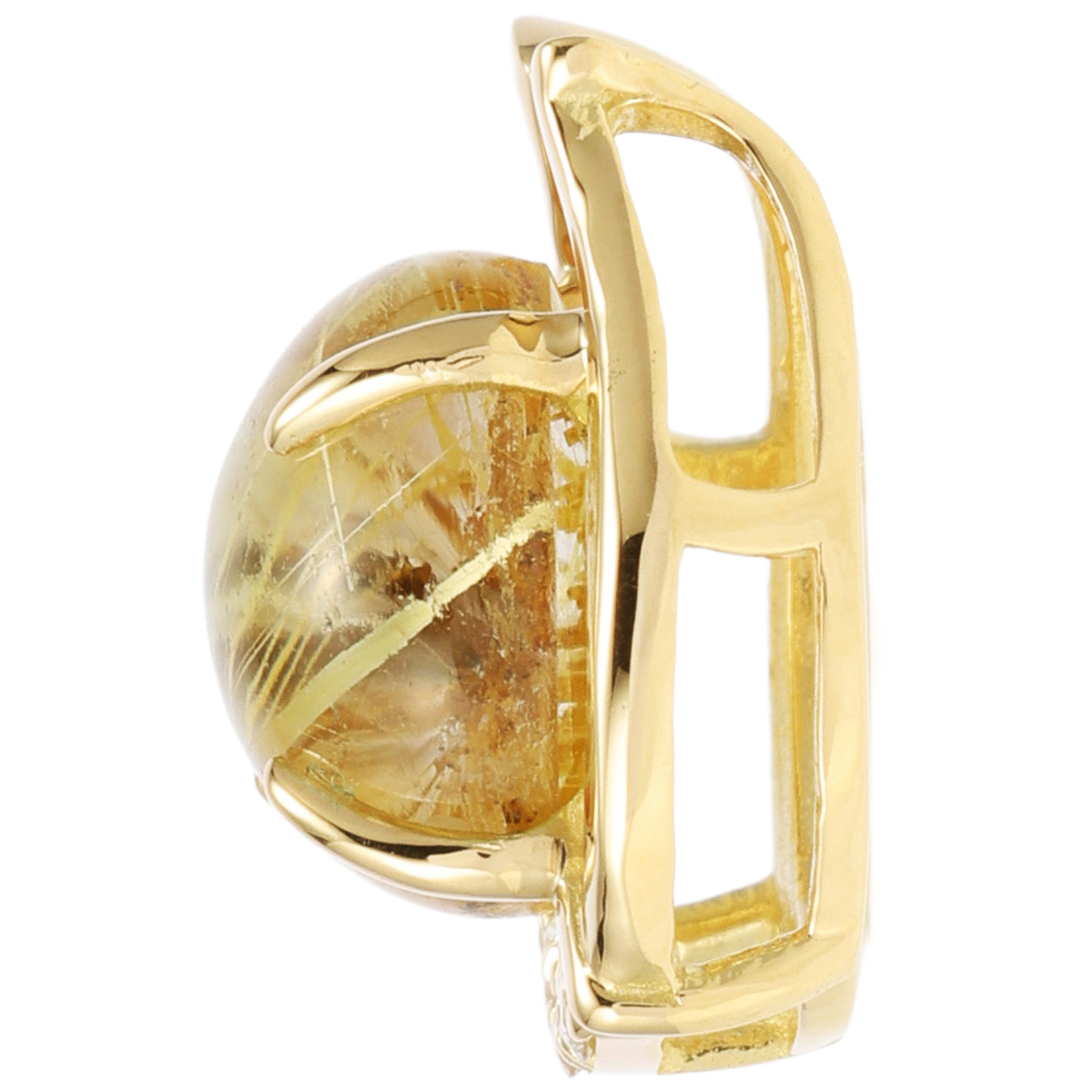 【Sunny＆Bloom】K18ルチルクォーツキャッツアイ ペンダントヘッド2ct