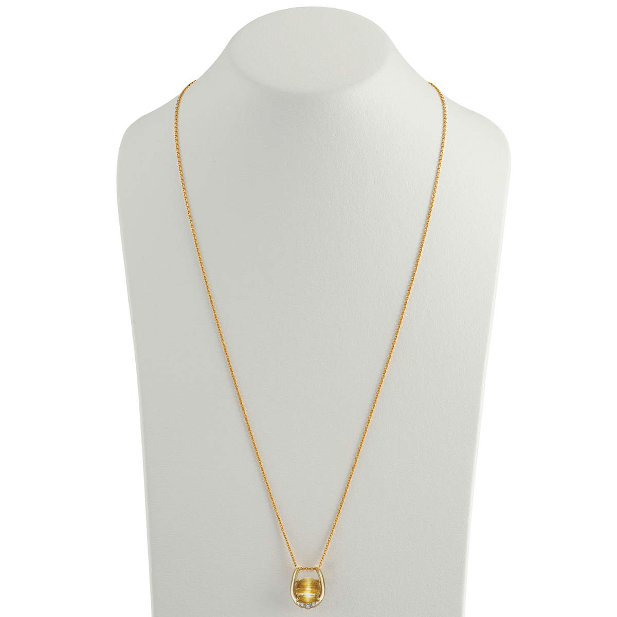 【Sunny＆Bloom】K18ルチルクォーツキャッツアイペンダントヘッド3ct