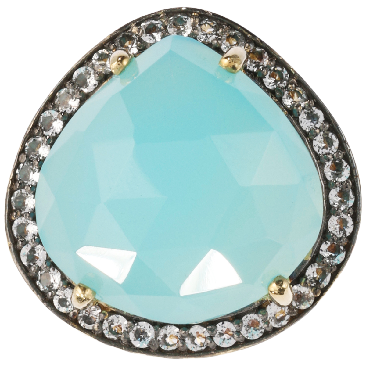 【ヒラリージョイ　クチュール】アクアカルセドニーリング