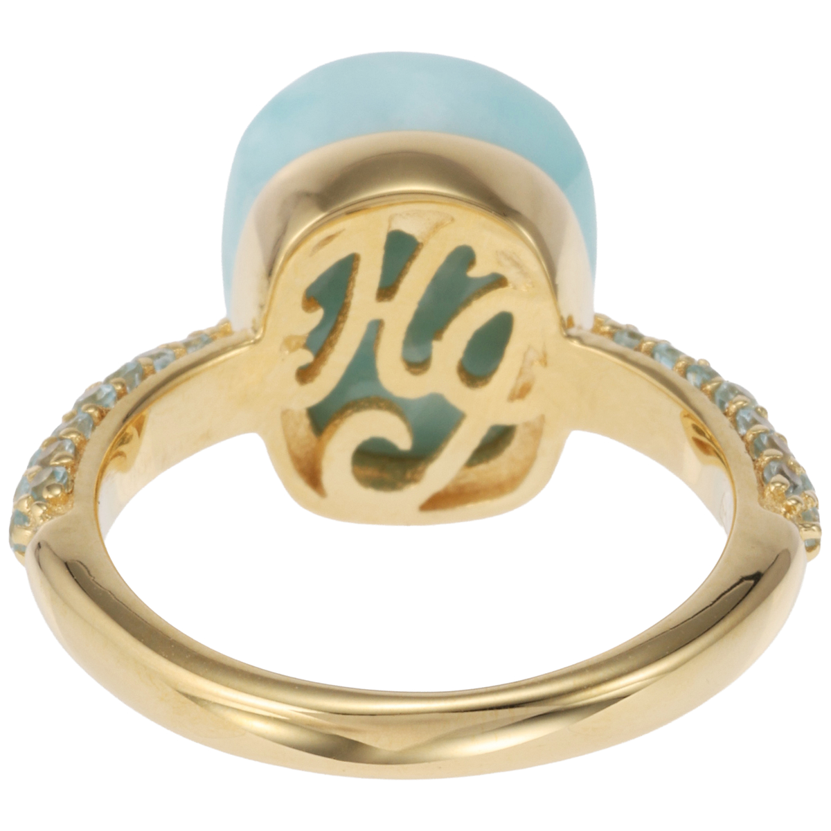 【ヒラリージョイ　クチュール】ラリマー＆スイスブルートパーズリング