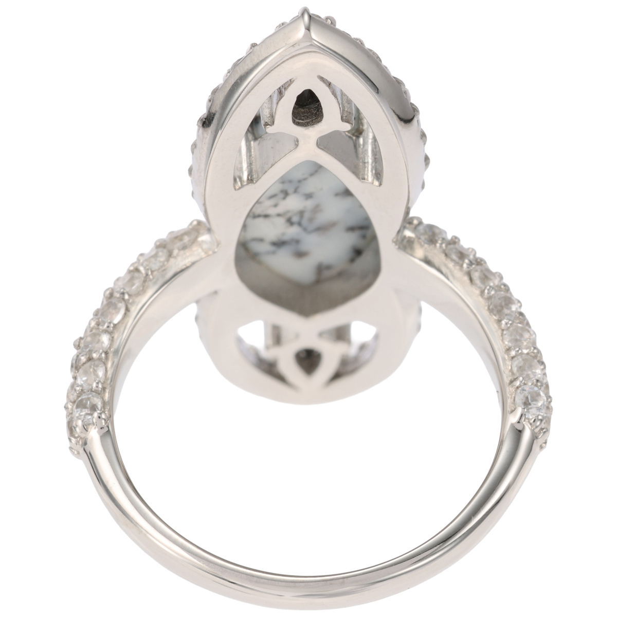 【ヒラリージョイ　クチュール】デンドライトオパール＆ブラックガーネットリング