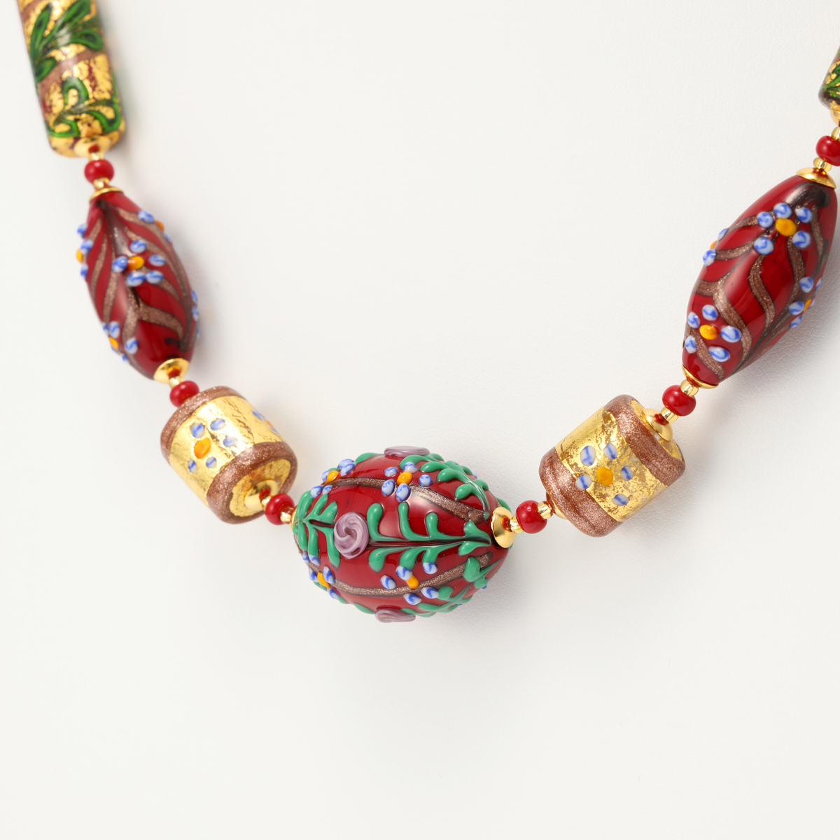 【ランティーカ・ペルラ】アンティーク調ベネチアンビーズネックレス