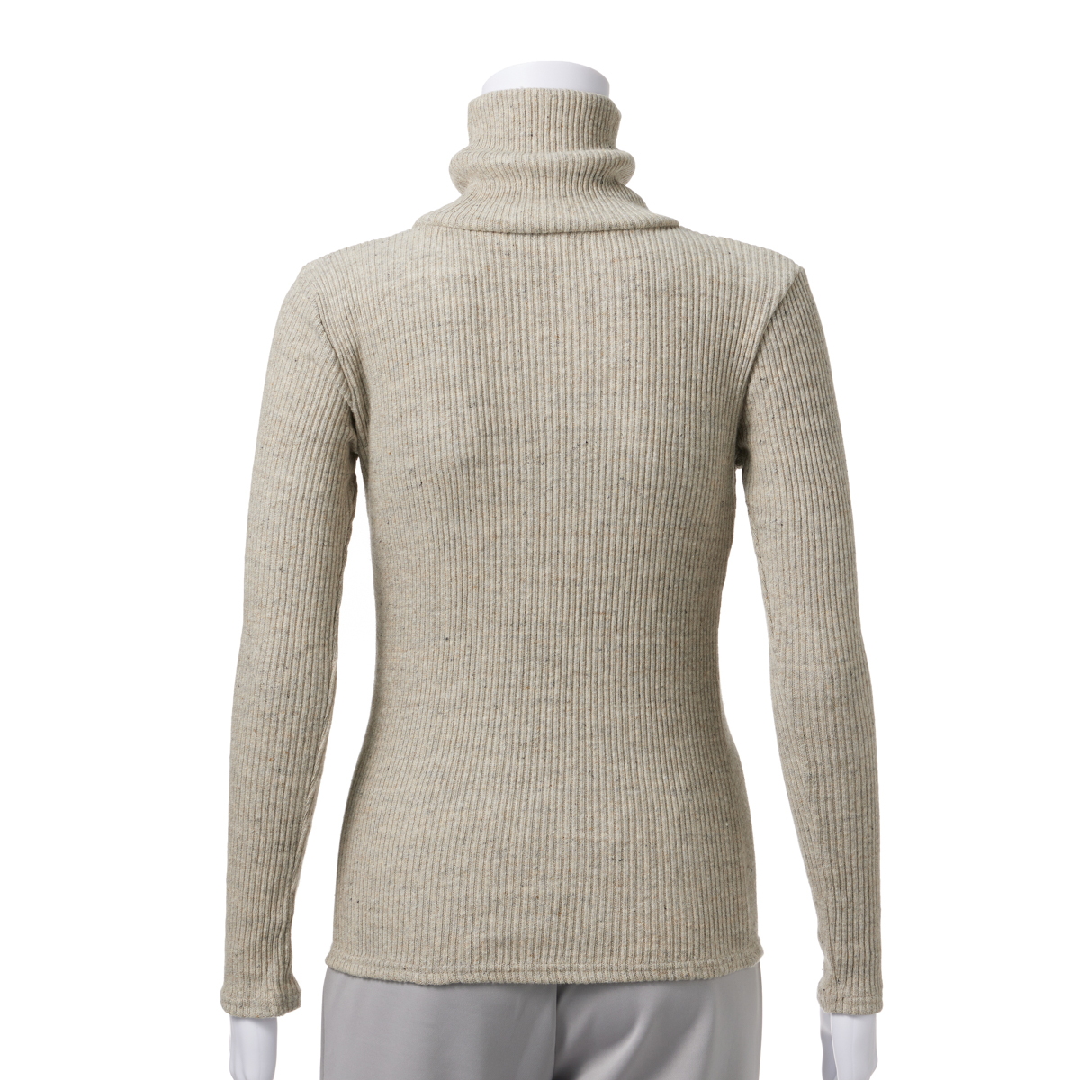 【レーシーフォレスト】ガラガラテレコ無地　タートルネックリブカット　