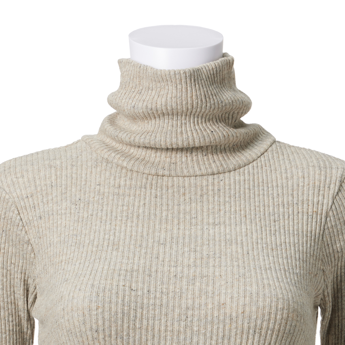 【レーシーフォレスト】ガラガラテレコ無地　タートルネックリブカット　