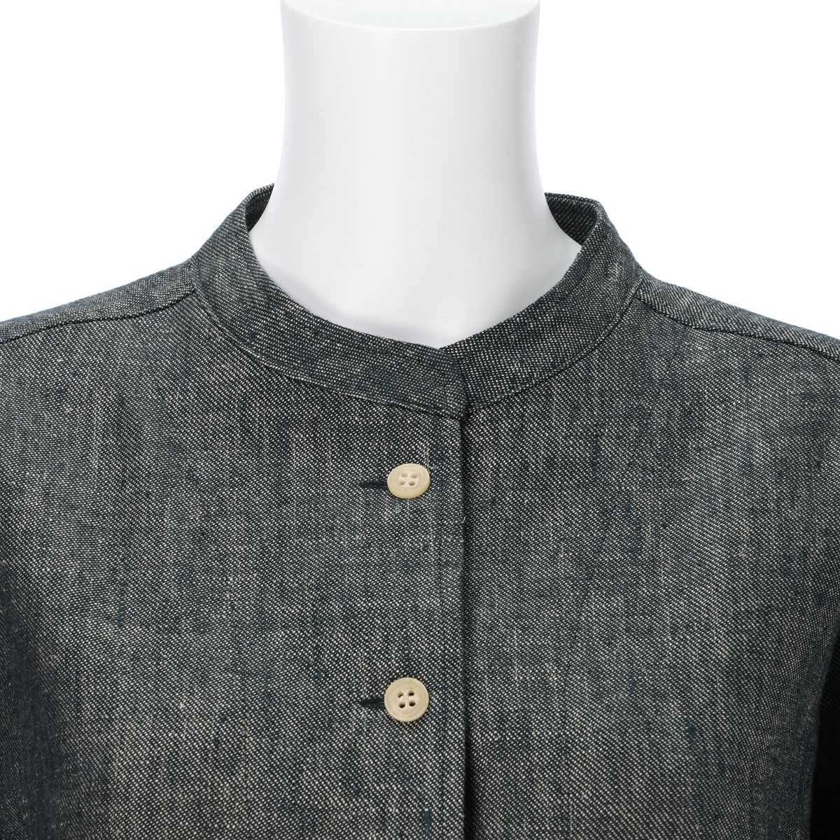 レーシーフォレスト　スーパーヘビーリネンツイル　マオカラーショートJK　ネイビー