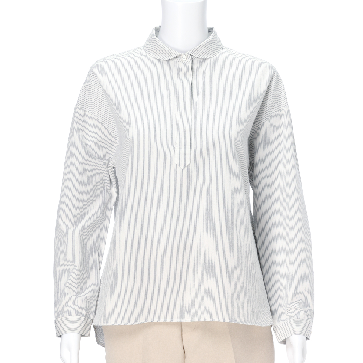 レーシーフォレスト　綿麻　無地＆チェック　丸衿シャツ