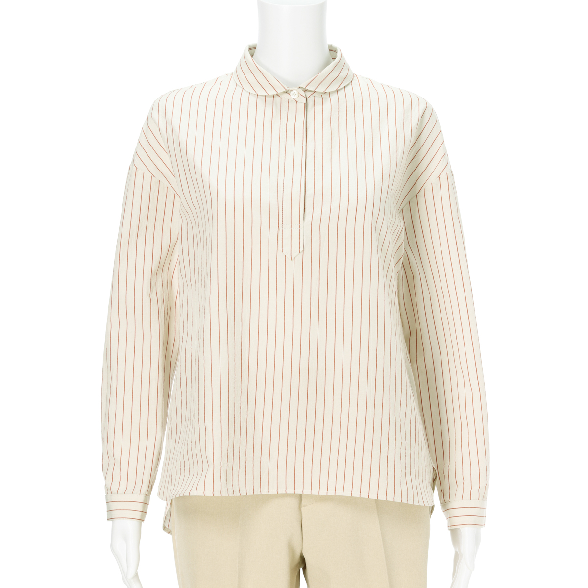 レーシーフォレスト　綿麻　無地＆チェック　丸衿シャツ