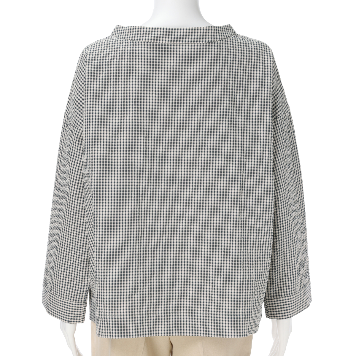 レーシーフォレスト　ドビーサッカーボトルネックBL