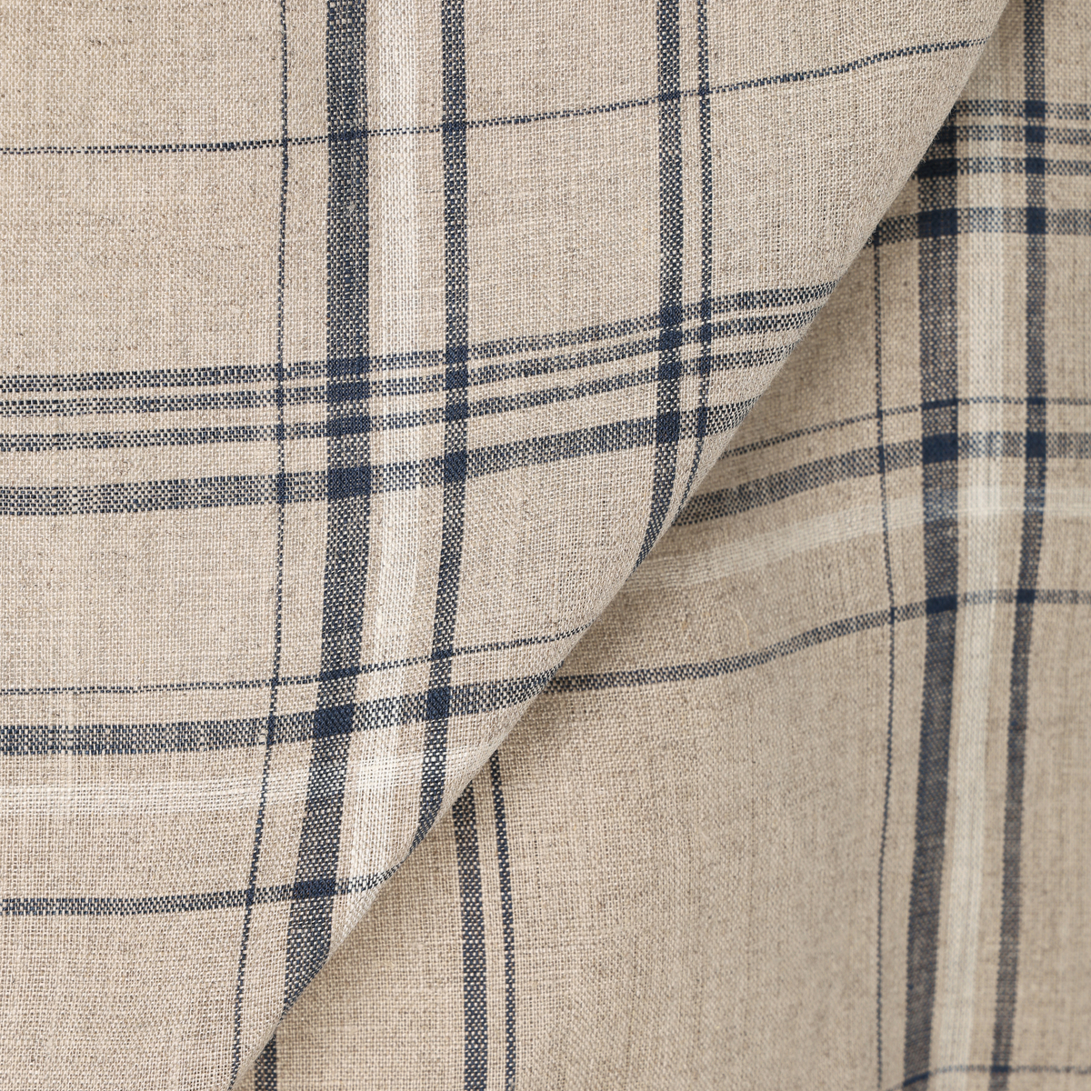 レーシーフォレスト　リネンチェックノーカラーBL