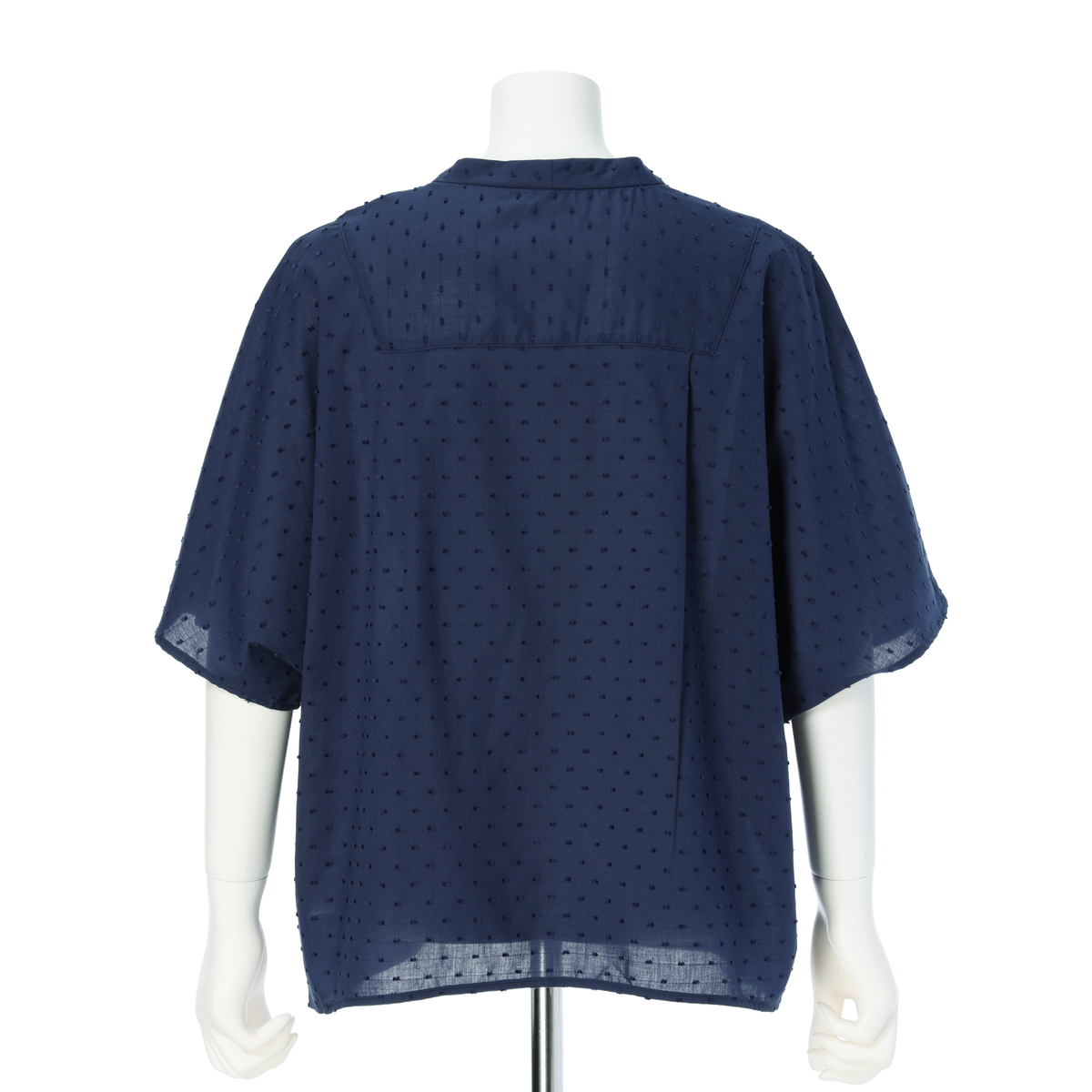 【レーシーフォレスト】フロッキードット加工　ヨーク切り替えブラウス