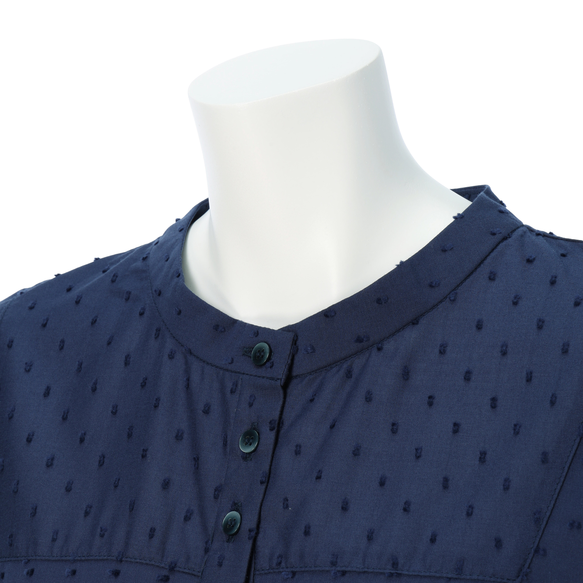 【レーシーフォレスト】フロッキードット加工　ヨーク切り替えブラウス