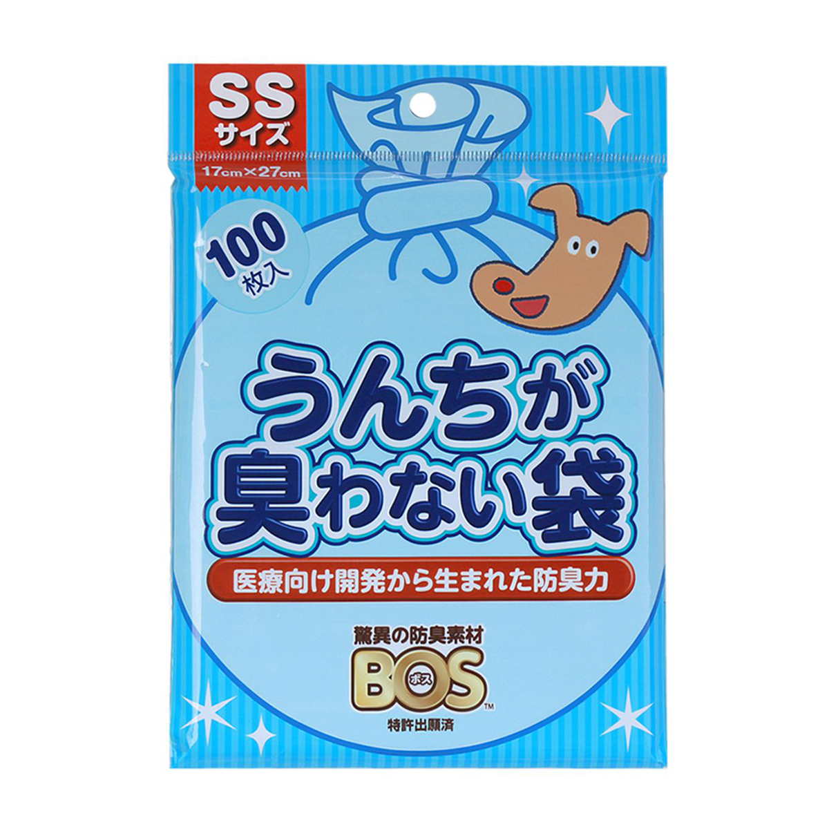 【ペット】うんちが臭わない袋 BOS イヌ用 SSサイズ 100枚入