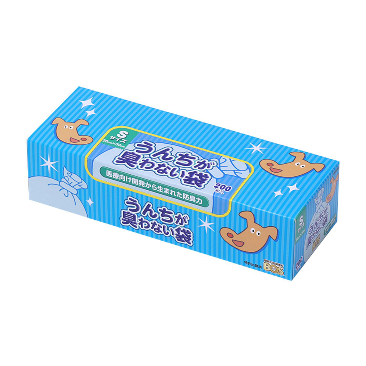 【ペット】うんちが臭わない袋 BOS イヌ用 箱型 Sサイズ 200枚入