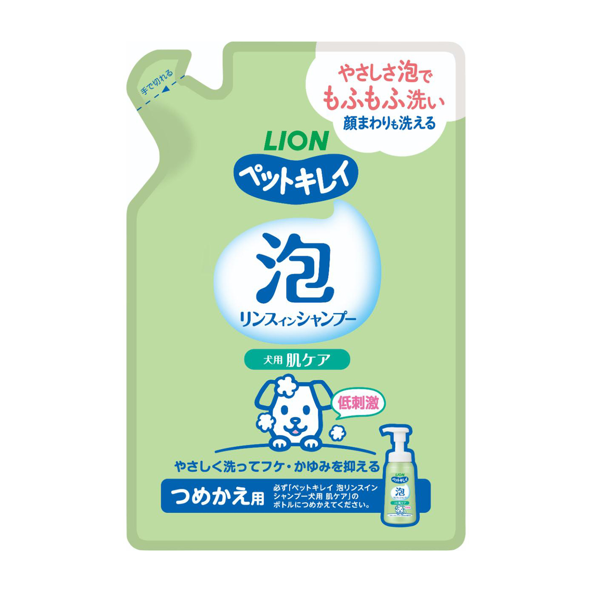【ペット】ペットキレイ 泡リンスインシャンプー 肌ケア つめかえ 180ml