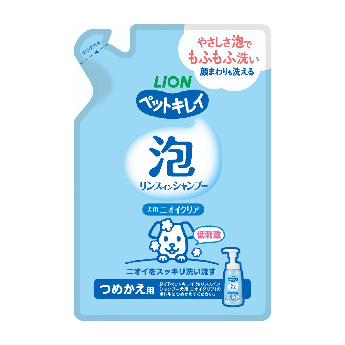 【ペット】ペットキレイ 泡リンスインシャンプー ニオイクリア つめかえ 180ml