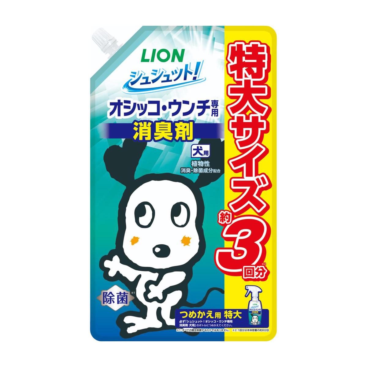 【ペット】シュシュット！オシッコ・ウンチ専用 消臭剤 犬用 つめかえ用 特大 720ml