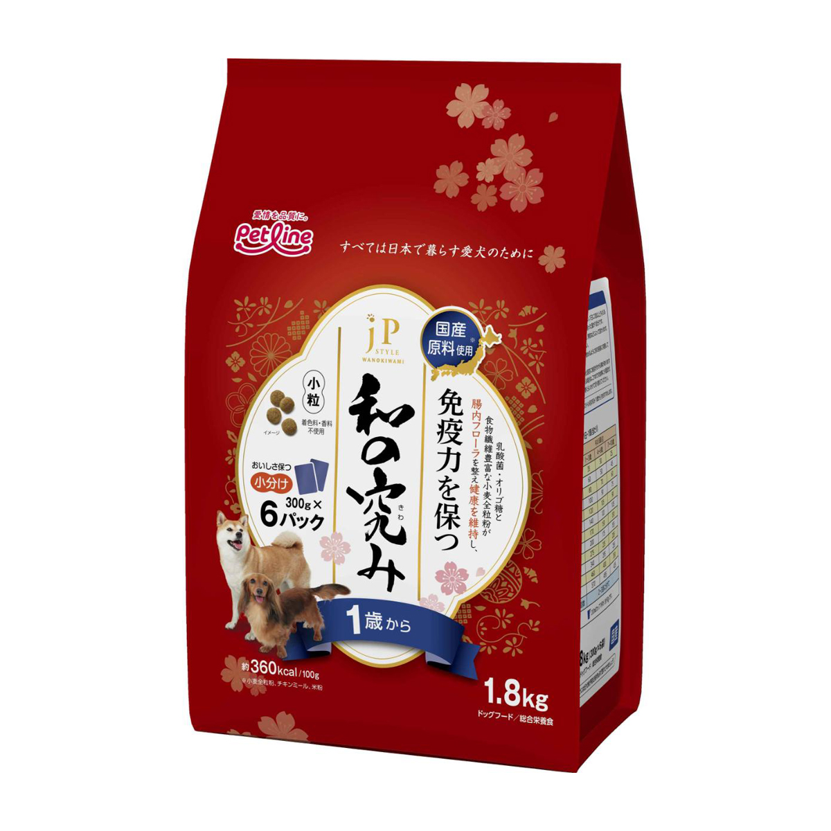 【ペット】JPスタイル和の究み 小粒 1歳から 1.8kg(300g×6) 260531