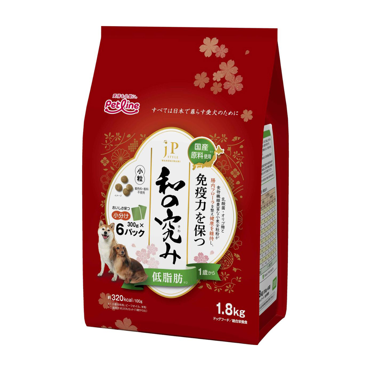 【ペット】JPスタイル和の究み 小粒 低脂肪 1歳から 1.8kg(300g×6)