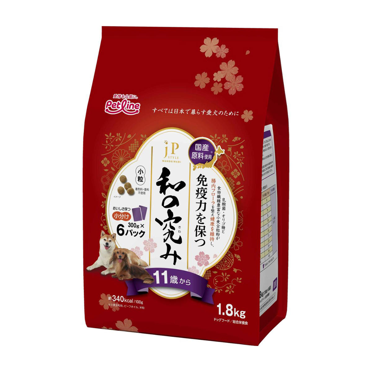 【ペット】JPスタイル和の究み 小粒 11歳から 1.8kg(300g×6)