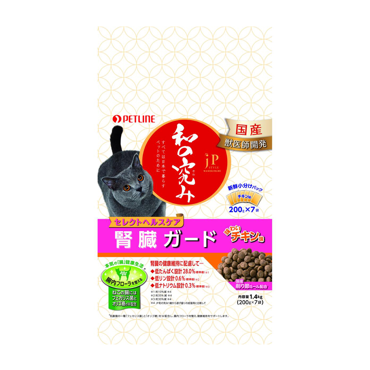 【ペット】JPスタイル 和の究み セレクトヘルスケア 腎臓ガード チキン味 1.4kg(200g×7)