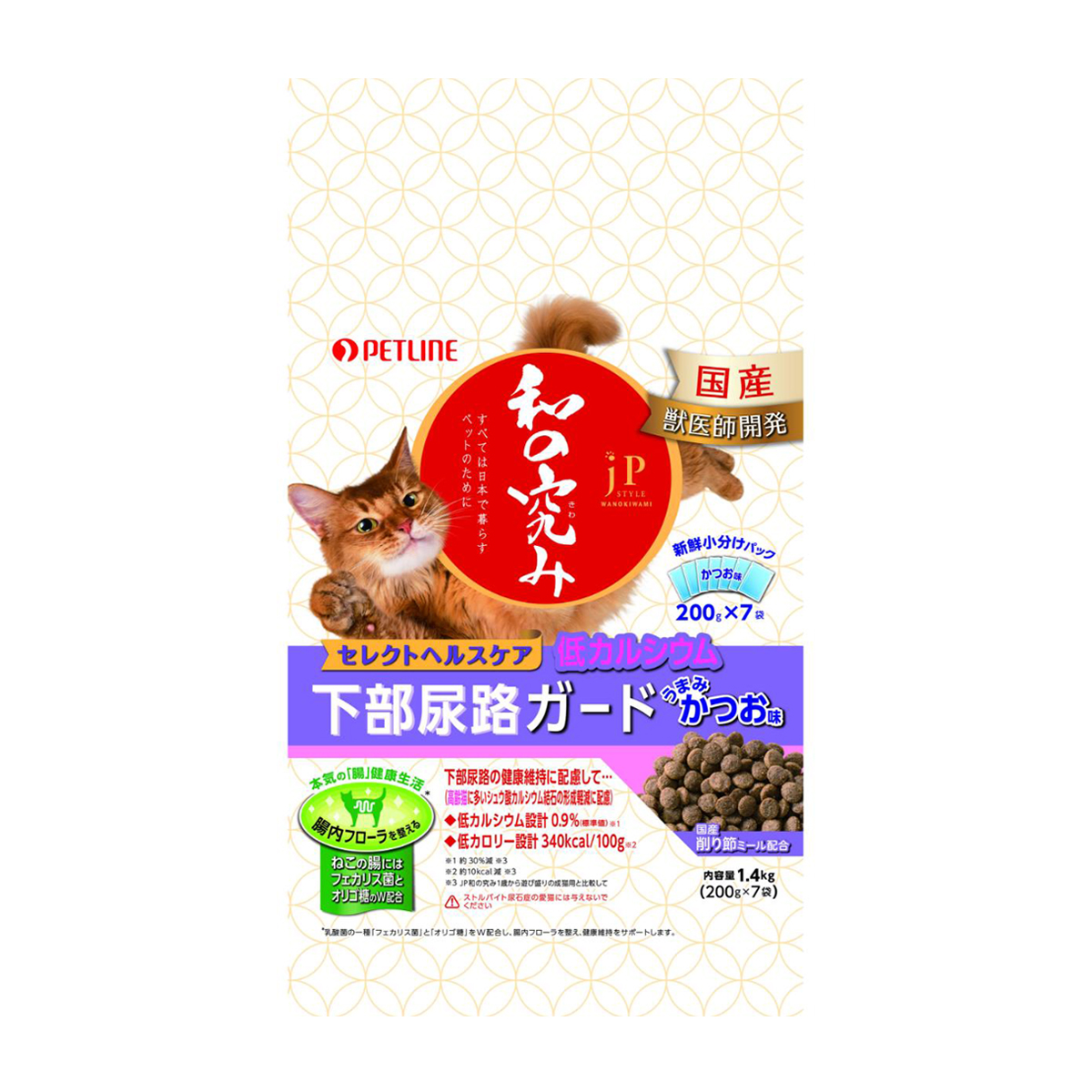 【ペット】JPスタイル 和の究み セレクトヘルスケア 下部尿路ガード 低カルシウム 1.4kg(200g×7)