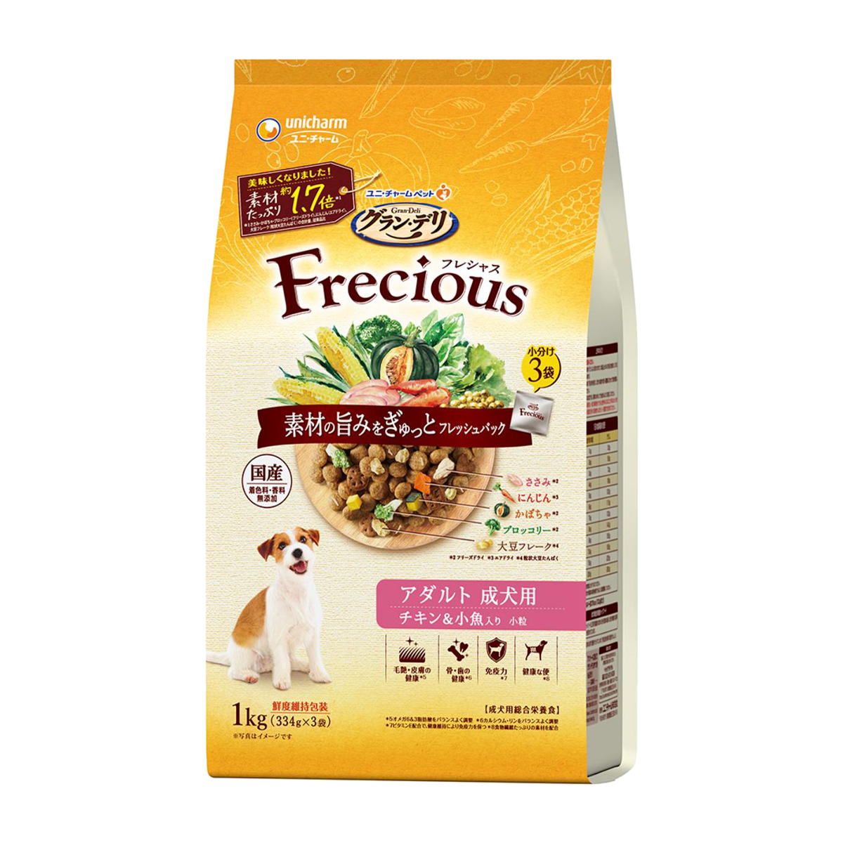【ペット】グラン・デリ Frecious アダルト成犬用 チキン＆小魚入り 1kg