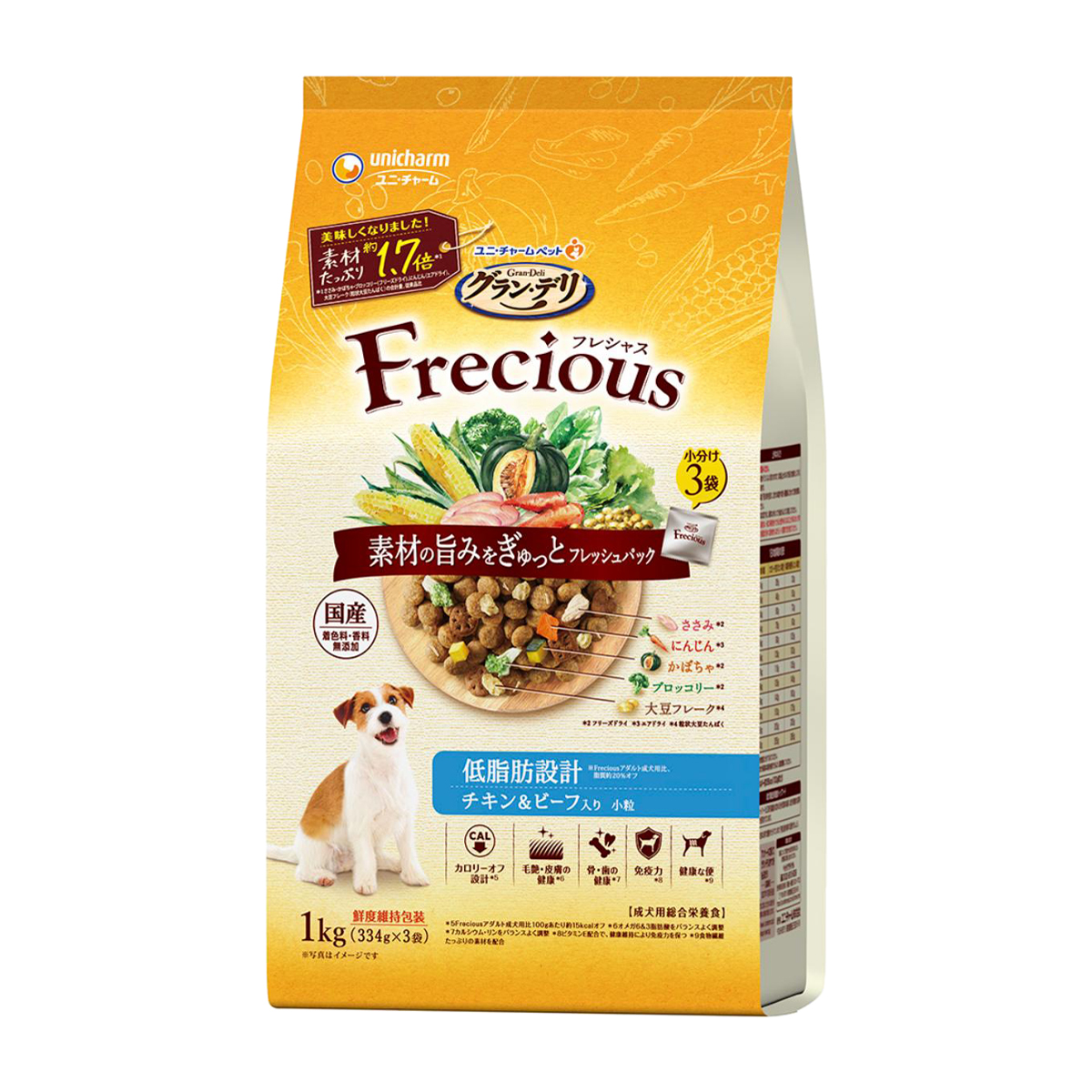 【ペット】グラン・デリ Frecious アダルト成犬用 低脂肪設計 チキン＆ビーフ入り 1kg