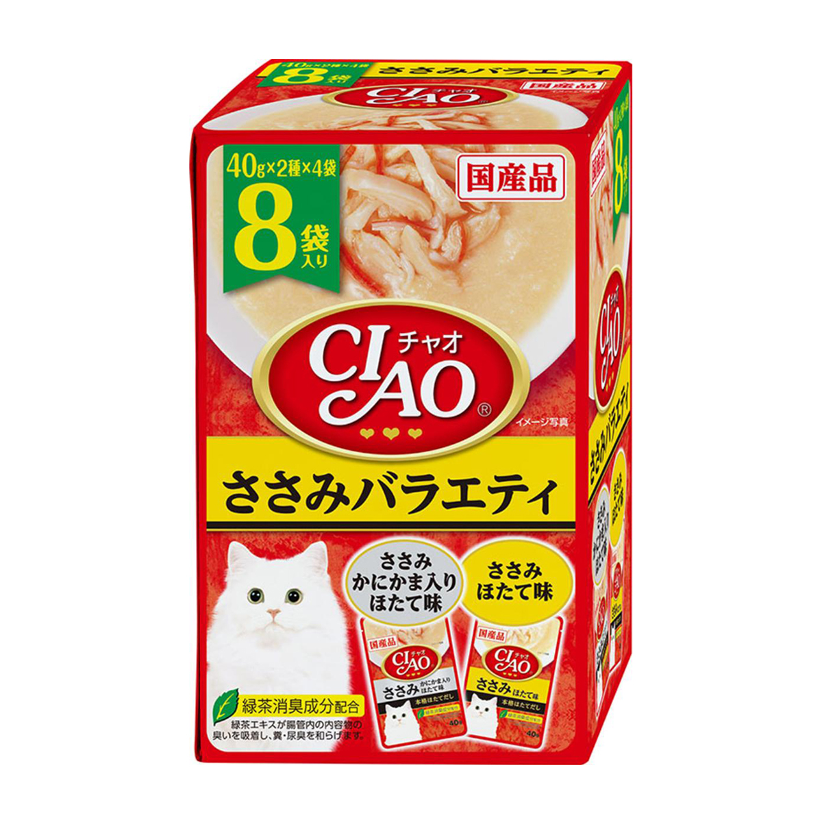 【ペット】CIAO パウチ ささみバラエティ 40g×8袋