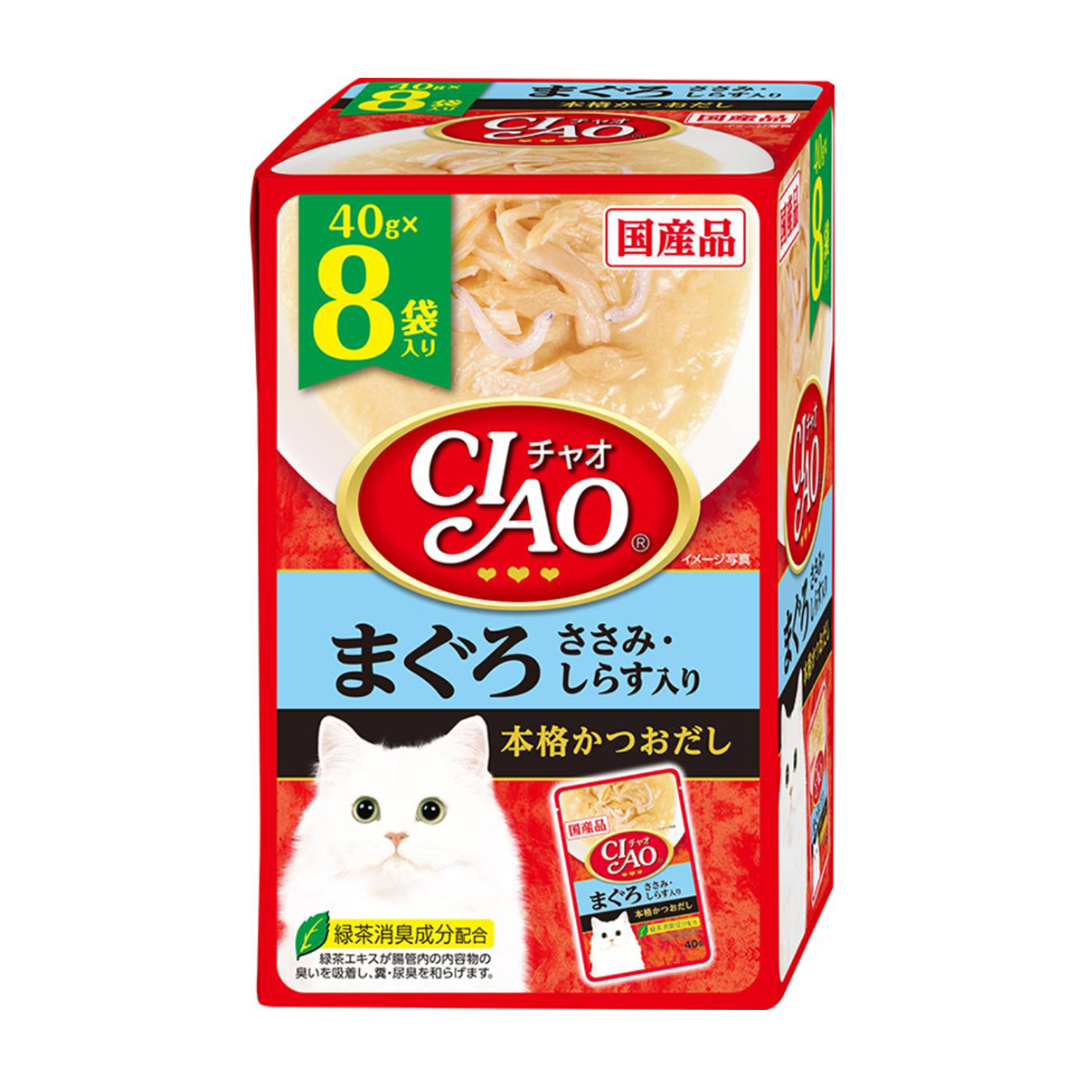 【ペット】CIAO パウチ まぐろ ささみ・しらす入り 40g×8袋