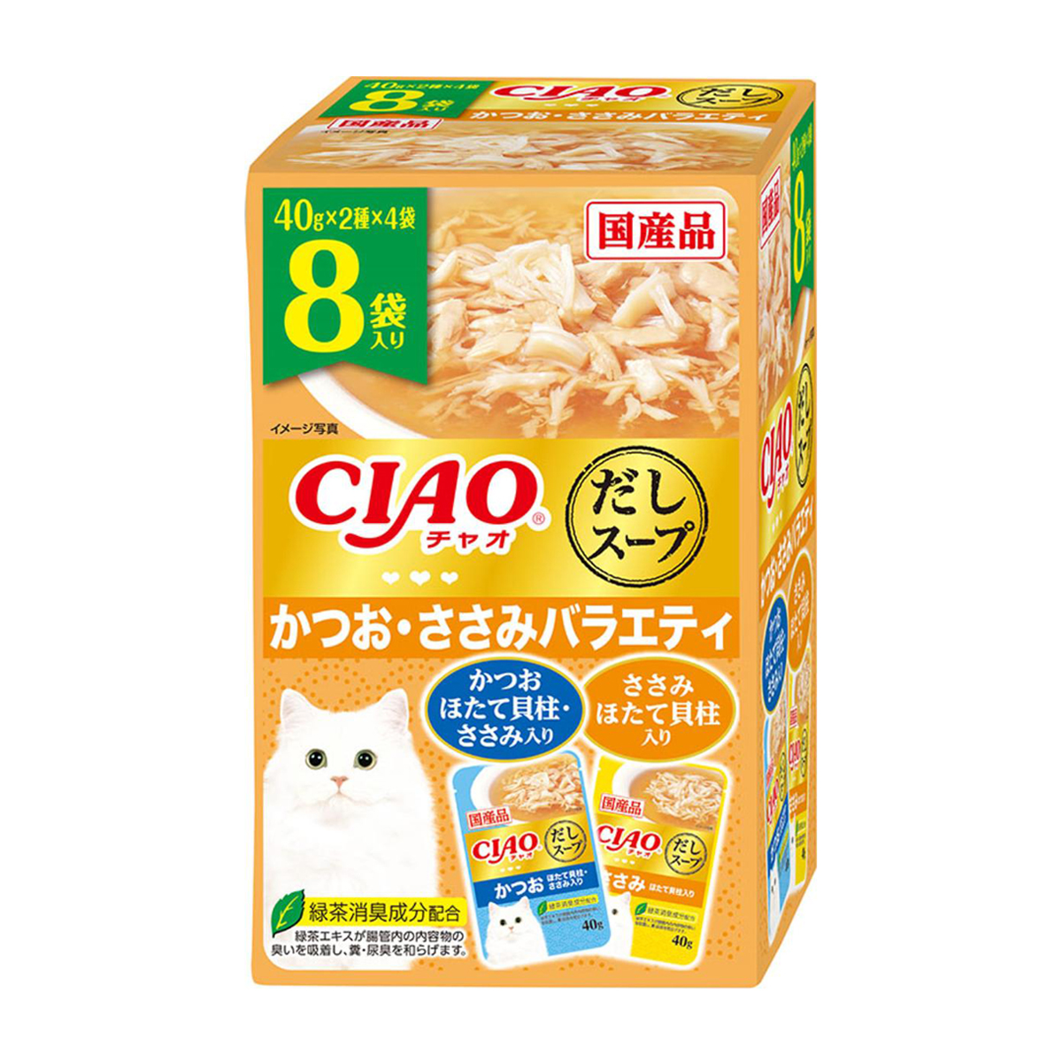 【ペット】CIAO だしスープ かつお・ささみバラエティ 40g×8袋